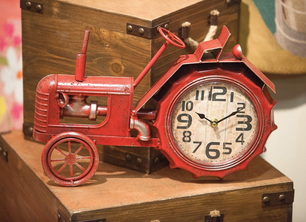 Tractor Red Wall Clock By Manual Woodworkers & Weavers Tractor Red Wall Clock By Manual Woodworkers & Weavers